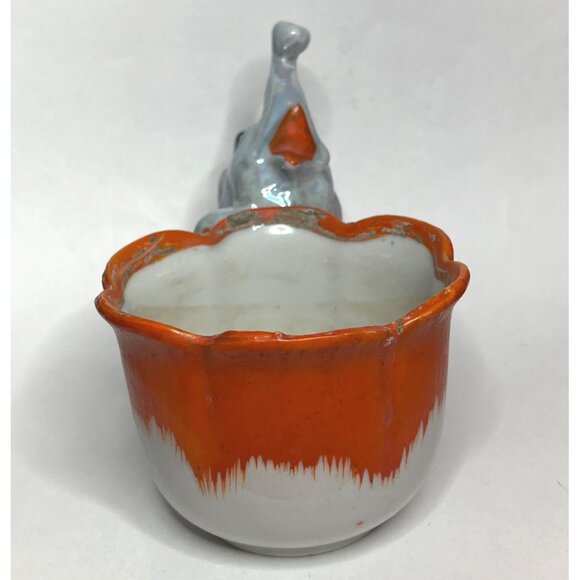 Vintage Ceramic Elephant Planter Lucky Trunk Up Made in Japan - Picture 4 of 8